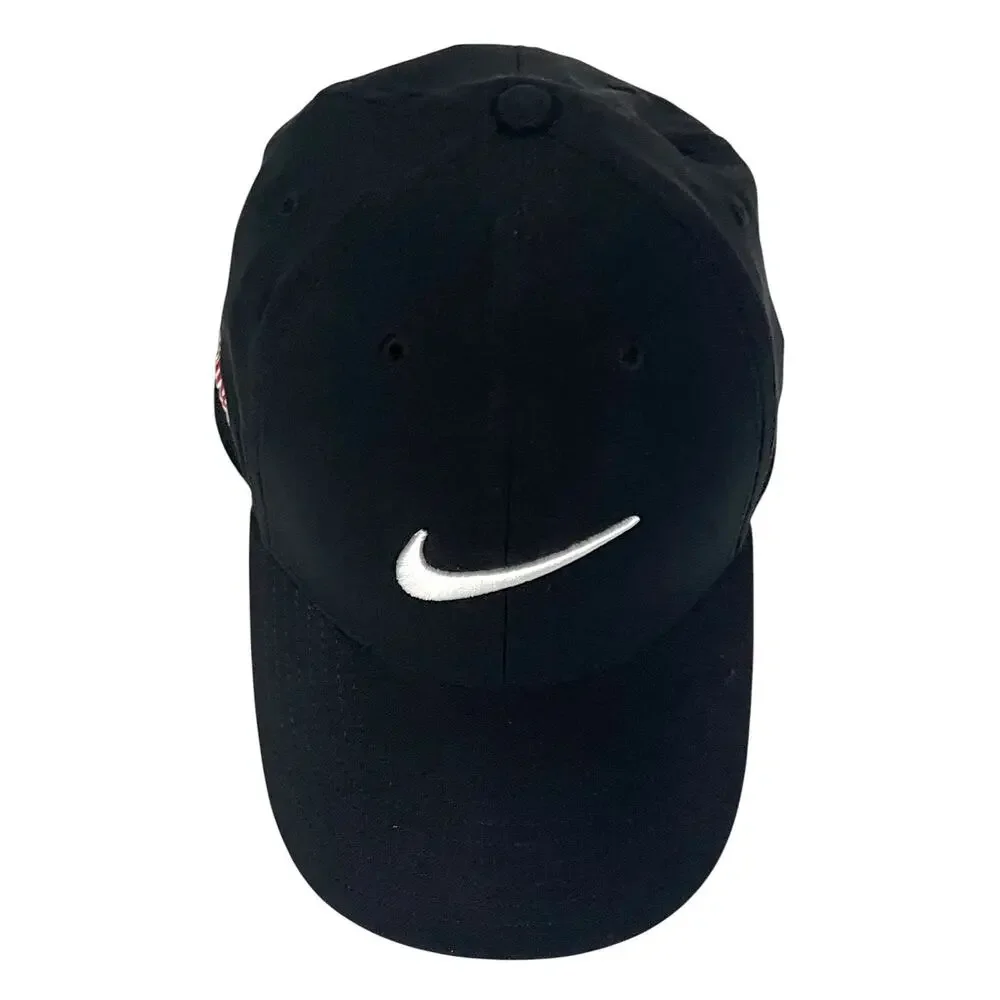 Nike Ole Miss Hat Black Legacy91 Swoosh Logo Red Side Embroidered Adjustable